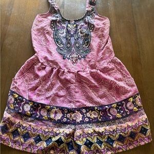 Eyeshadow Pink Paisley Tank with Purple & Gold Accents